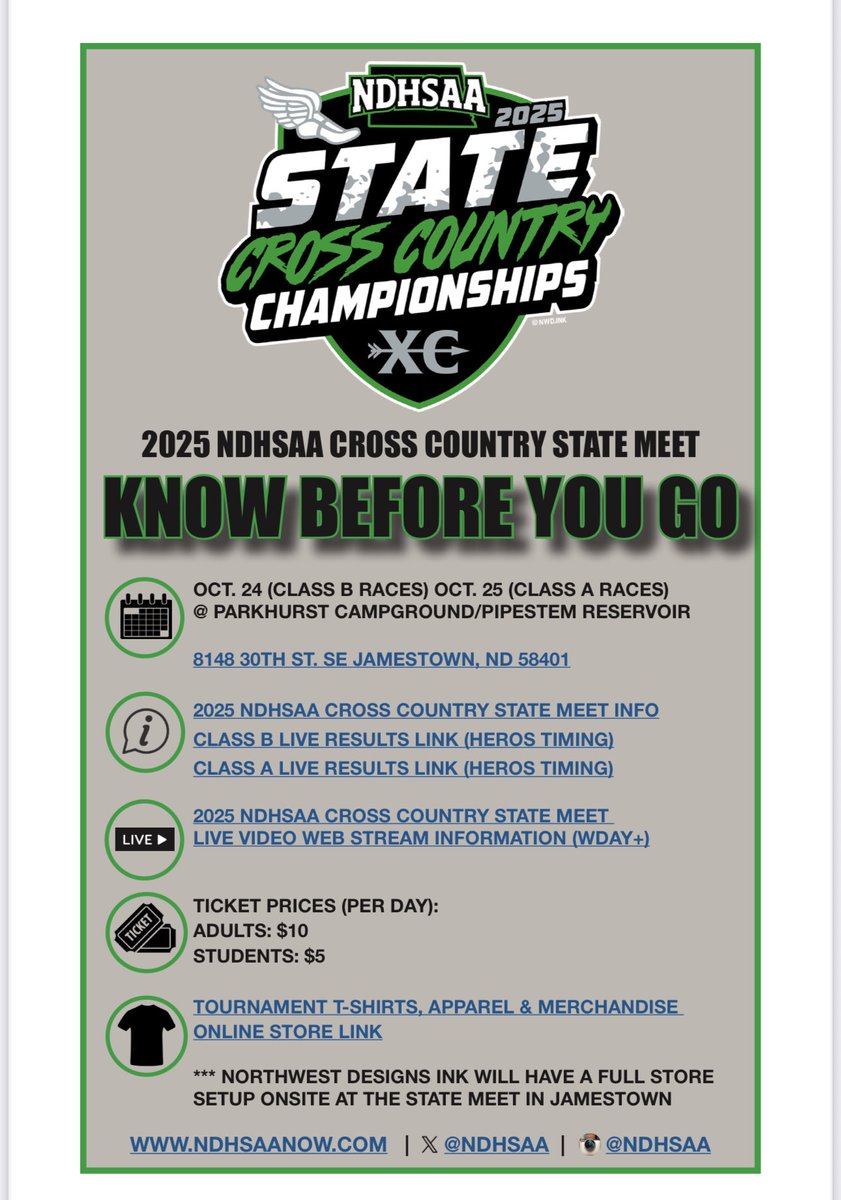 Good luck to our 9 runners at state cross country today!