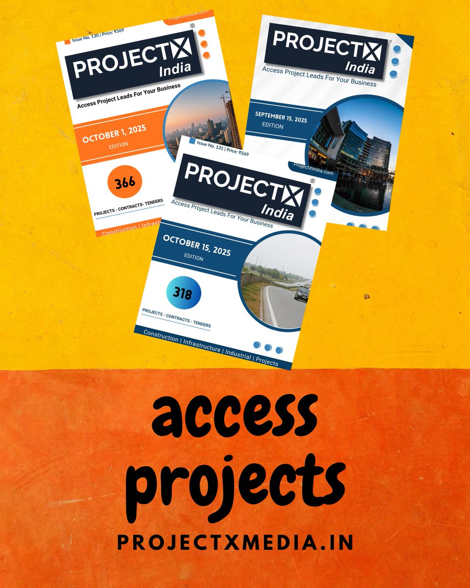 b2bprojects's tweet image. ⚙️ 100+ Live and Upcoming Projects – Your Business Growth Starts Here!
Access authentic data from across India’s infrastructure, construction, and industrial domains.
💰 Get it for ₹569: projectxmedia.in
#ProjectXIndia #NewProjects #ConstructionProjects @ProjectXIndia