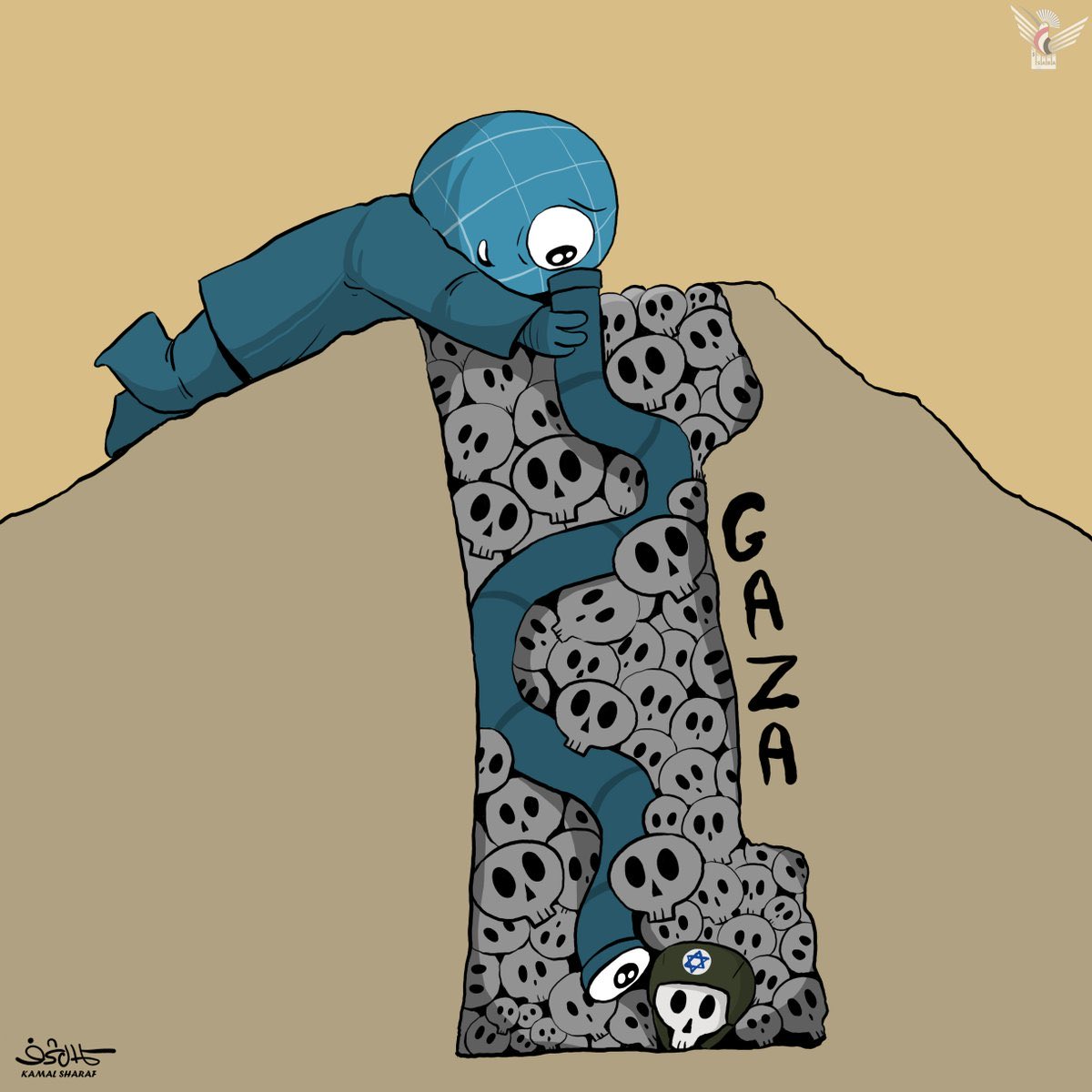 Karikatür dilinden hakikat;

"Dünya, enkaz altında onbinlerce Gazzeli şehidin arasında sadece israilli esirler arıyor"