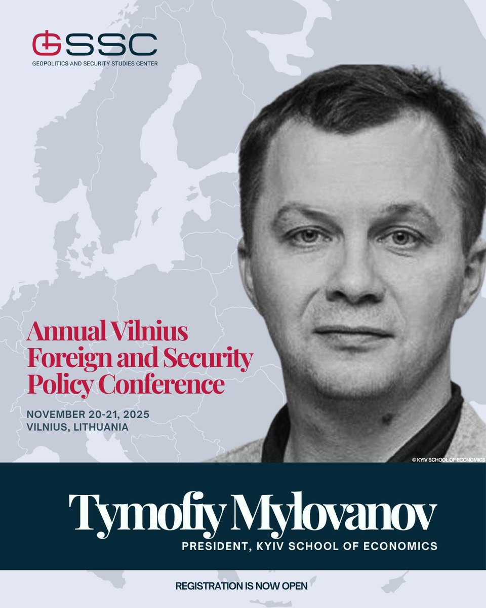Geopolitics and Security Studies Center (@gssc_lt) on Twitter photo Rebuilding amid disruption - the economics of resilience. 📈
<a href="/Mylovanov/">Tymofiy Mylovanov</a>, President of the <a href="/kse_ua/">Kyiv School of Economics</a>, joins the Vilnius Foreign and Security Policy Conference on November 21 to discuss Ukraine’s economic outlook, the impact of sanctions, global trade dynamics, and shifting economic Rebuilding amid disruption - the economics of resilience. 📈
<a href="/Mylovanov/">Tymofiy Mylovanov</a>, President of the <a href="/kse_ua/">Kyiv School of Economics</a>, joins the Vilnius Foreign and Security Policy Conference on November 21 to discuss Ukraine’s economic outlook, the impact of sanctions, global trade dynamics, and shifting economic