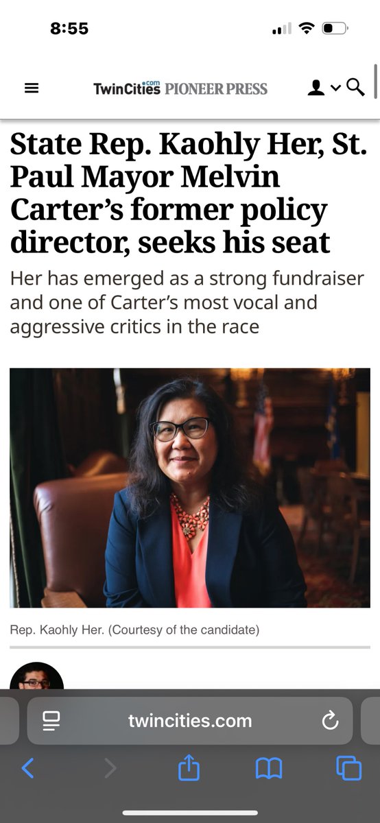 FrederickMelo's tweet photo. KAOHLY HER for mayor?: State rep calls Carter’s gun control ordinance “performative” and costly, wants Summit Ave bikeway re-evaluated and says 1,600 vacant homes could be auctioned off to emerging developers. On other issues, she‘s aligned with him. https://t.co/T27g8futqT https://t.co/28266xV5jz