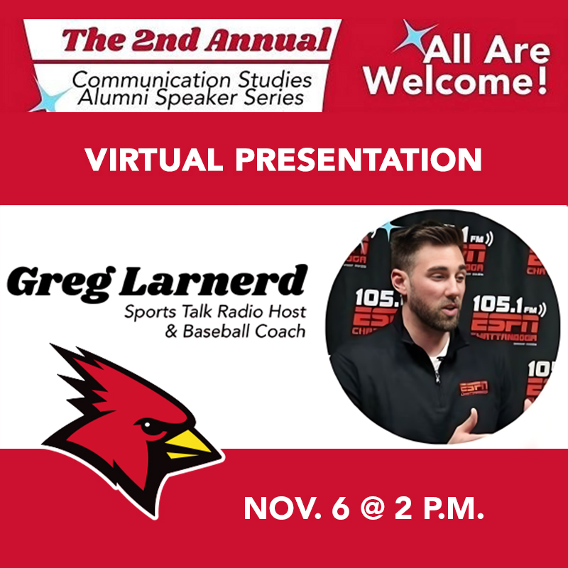 pburghalumni's tweet photo. Join us on Zoom @ 2pm Nov. 6 for the Communication Studies Alumni Speaker Series w/alumnus Greg Larnerd '13, a seasoned sports media personality turned collegiate coach.
Upon registering, you will receive the Zoom link.
Learn more about Greg and register: https://t.co/b5VDUlS8TD https://t.co/fnX5HYCorM