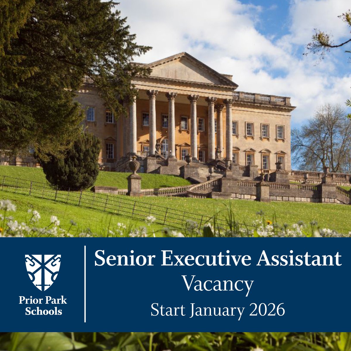 PPS_Recruitment's tweet photo. @PriorPark overlooking beautiful Bath is looking to appoint a Senior Executive Assistant. 

Will provide high quality, confidential administrative services requiring absolute discretion to the Chief Operating Officer &amp; the Prior Park College Headmaster.

https://t.co/QkyxnZFKyO https://t.co/ooIu6JPjts