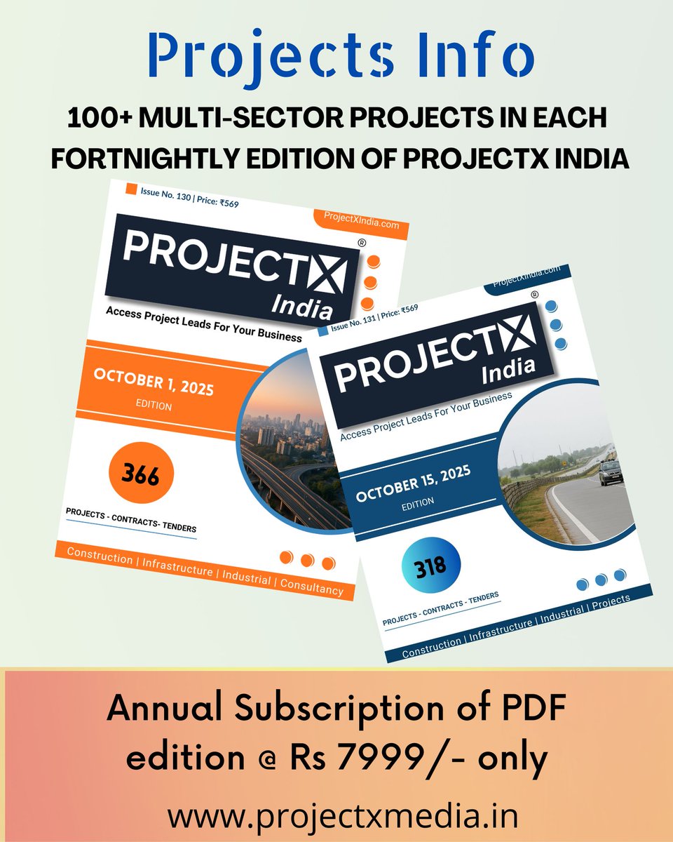 b2bprojects's tweet image. 📊 India’s Project Intelligence Source – 100+ Verified Leads Inside!
Track contract awards, consultancy assignments, and live projects with ease.
📘 Download Now: projectxmedia.in
#NewProjects #ConstructionProjects #InfrastructureProjects @Get2knowIndia