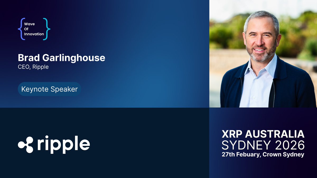 XRP AUSTRALIA

We're thrilled to welcome <a href="/bgarlinghouse/">Brad Garlinghouse</a> CEO of <a href="/Ripple/">Ripple</a> as our headline keynote speaker at XRP Australia, Sydney 2026!

Join us Feb 27th at Crown Towers Sydney for exclusive insights on the future of cross-border payments and blockchain innovation in APAC.