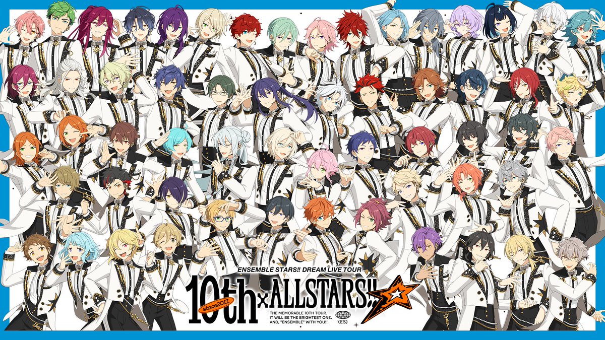 stars_dreamlive's tweet image. 【WEBサイト更新情報(1/4)】
𝙳𝚁𝙴𝙰𝙼 𝙻𝙸𝚅𝙴 𝚃𝚘𝚞𝚛 𝟷𝟶𝚝𝚑
𝄪ALL STARS!!
出演アイドル・58名の
KVを公開! ⊹ ݁
🛄 公式サイト
ensemble-stars.jp/sutarai
#スタライ