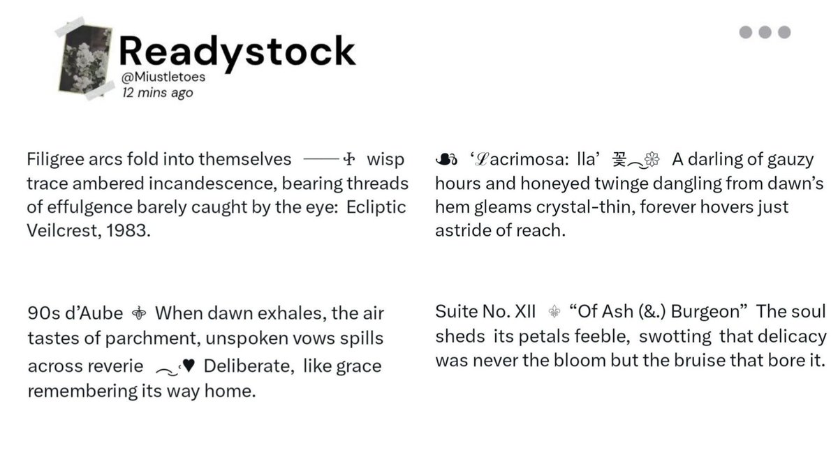 Miustletoes's tweet image. Help to repost, aku bawa 4 full bio wording ready stock. Yours to claim right away. Check ALT for more ya, thank you. ♥︎︎ #zonauang #zonajajan