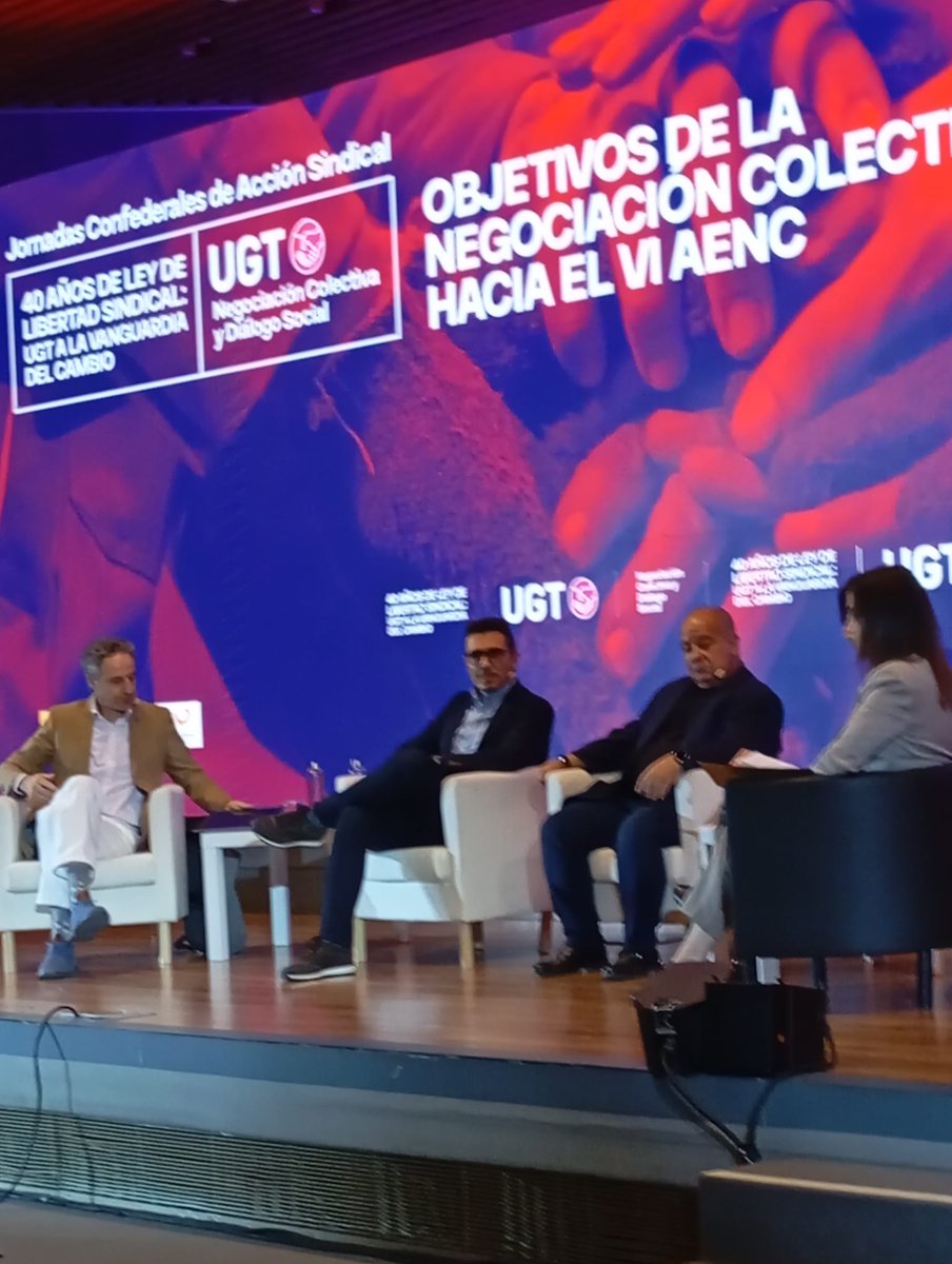 <a href="/UGT_Comunica/">UGT</a> 📌 Pasadas subraya que el mayor reto es enriquecer los convenios con sostenibilidad, digitalización y coherencia transversal en los textos. El VI AENC debe mirar al futuro del trabajo. 🌱💻 <a href="/UGT_Comunica/">UGT</a>