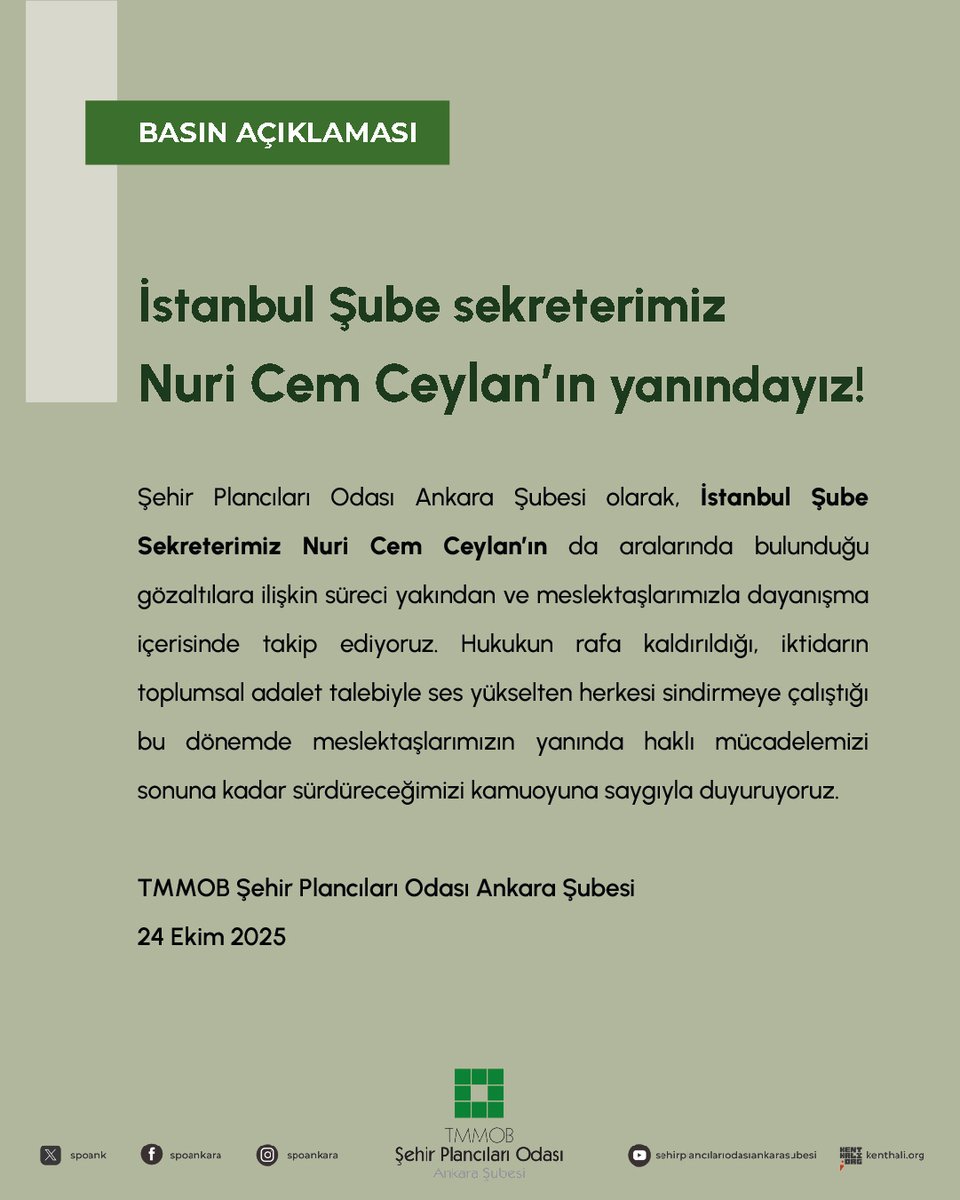 TMMOB Şehir Plancıları Odası Ankara Şubesi tweet media