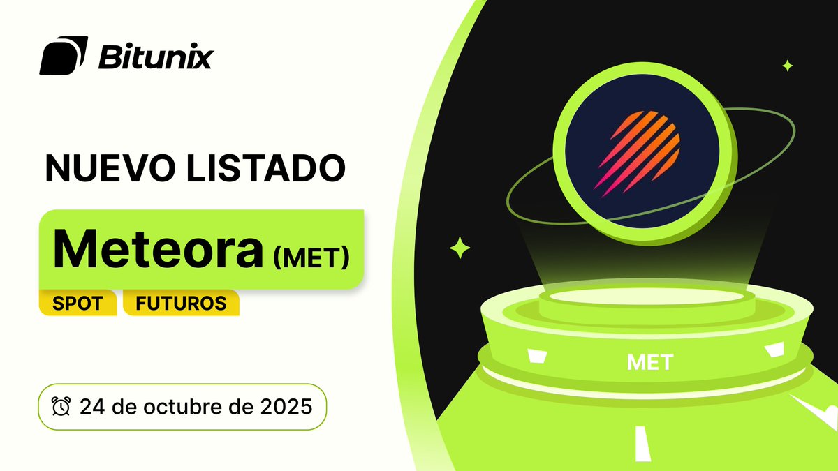 BitunixES's tweet image. 📣 $MET @MeteoraAG

¡Ya está disponible para operar en Bitunix! 🚀

💰 Trading Spot: short.bitunixads.com/EwzqCrz1

🔥 Trading Futuros: short.bitunixads.com/z3W0xiv3

ℹ️ Más detalles: short.bitunixads.com/lRSfS6co

#Bitunix #Meteora #CryptoTrading #Futures #Spot