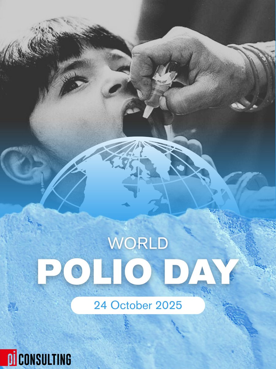 consulting_pi's tweet photo. It is World Polio Day!   
Today we honour the collective fight that has brought us closer to a polio-free world, a fight led by health workers, communities, and advocates across the globe.  The work continues until every child is safe from preventable diseases.   
#WorldPolioDay https://t.co/VGfZySC7Px