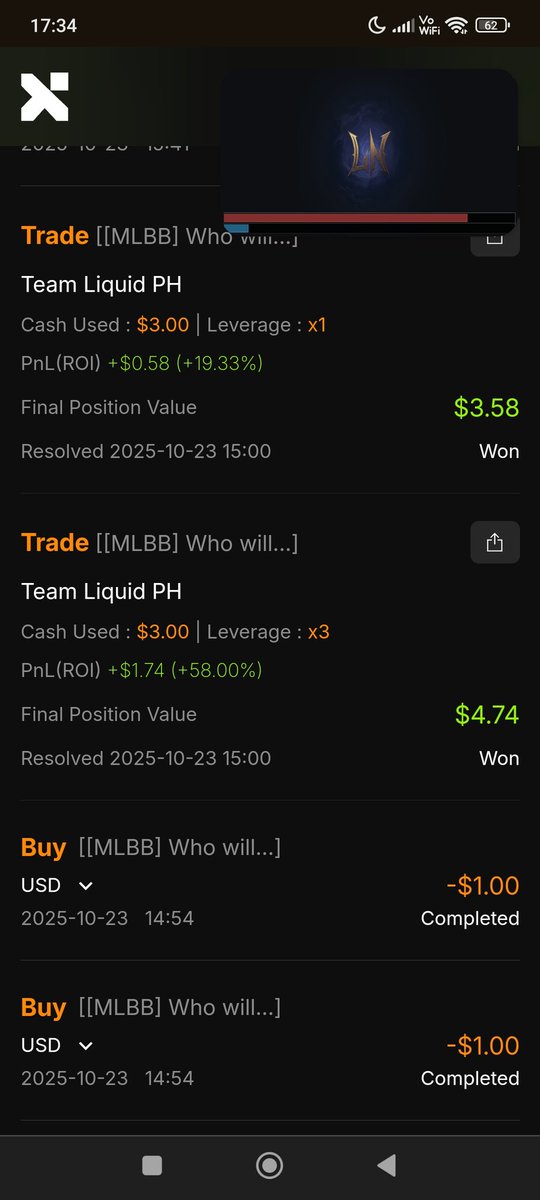 Mackoy50900260's tweet photo. Day 7 of me forecasting eSports
my biggest profit was from mlbb
#EveryX
@everyx_io @everyx_gaming https://t.co/z2FHopO8pz