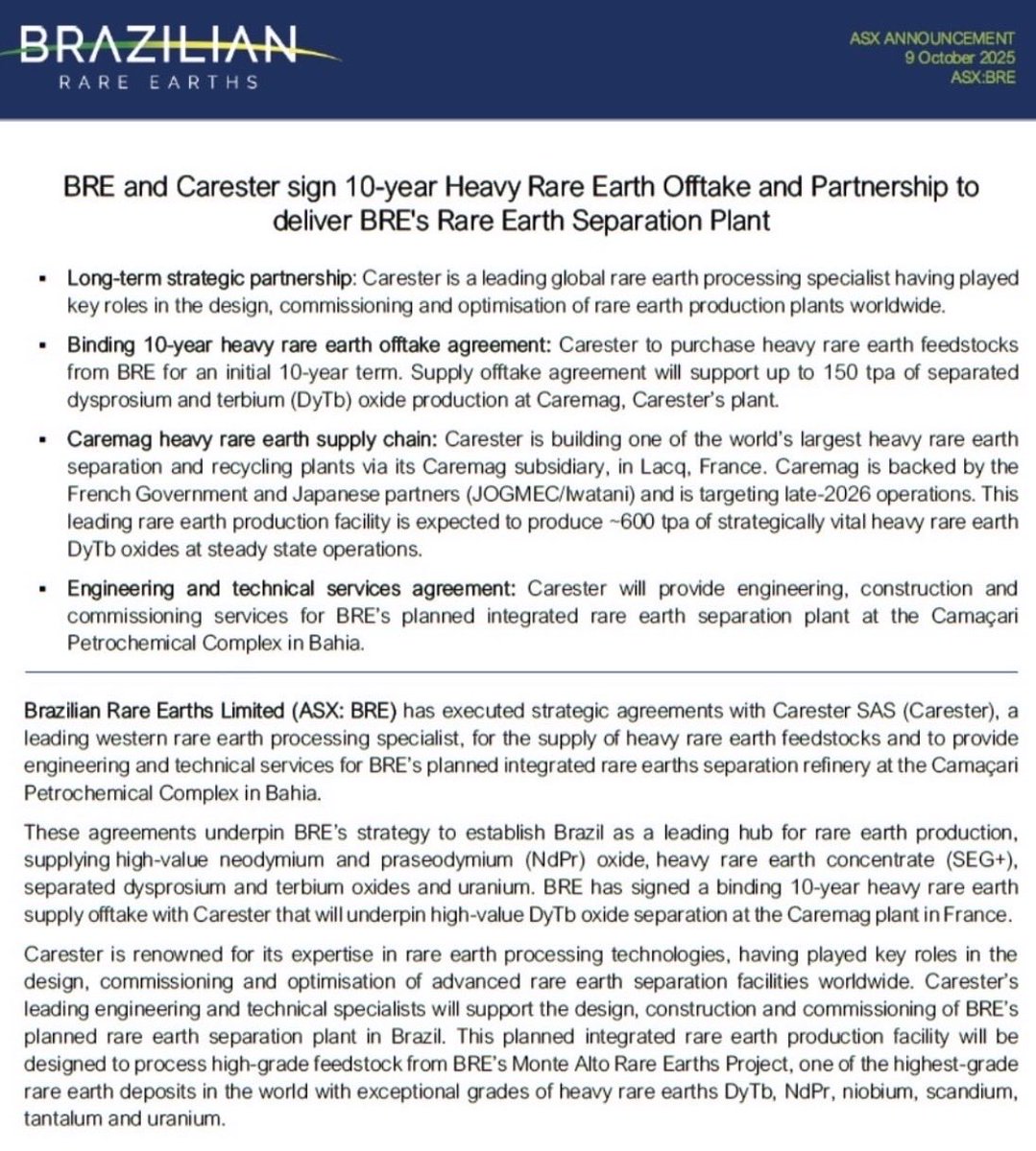 Exactly…with Brazil 

$BRE + Carestar + JOGMEC/Iwatani