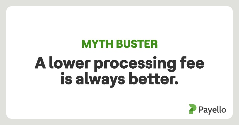 Payello's tweet photo. Is a lower processing fee always better?