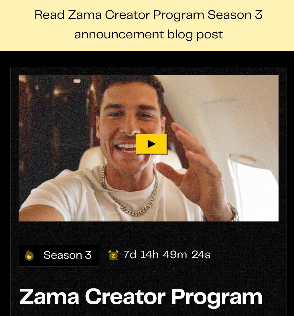 npcsub's tweet photo. 🔥 Zama Creator Program S3 đang bùng nổ
1000 🎖️ OG NFT cho top 1000 creator về FHE/Zama  🚀
Chỉ cần:
1️⃣ Đăng ký (https://t.co/1C2zk4DpTo)
2️⃣ Tạo 2+ bài về FHE, tag @zama #ZamaCreatorProgram

⏰ Deadline: 31/10/2025 – săn NFT &amp; cơ hội airdrop $ZAMA sau TGE. https://t.co/jp0B3Bt2i7