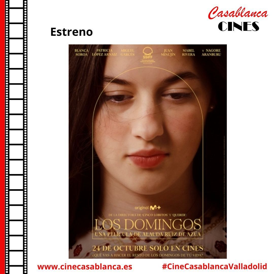 Cine_Casablanca's tweet image. 🎦 Esta semana estrenamos LOS DOMINGOS la nueva película de Alauda Ruiz de Azúa, ganadora de la Concha de Oro en el Festival de San Sebastián 🏆 

Cartelera completa y entradas en cinecasablanca.es y taquilla

#CineCasablanca #Valladolid #VOSE #Cinedeautor #LosDomingos