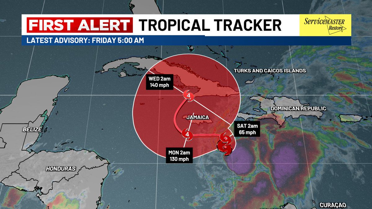 FIRST ALERT: Major concerns in the Caribbean! 

Tropical Storm Melissa is forecast to rapidly strengthen over the weekend. While the forecast has a lot of uncertainty, there are major concerns over the possible impacts from Jamaica to Cuba, Hispaniola and the Turks and Caicos.