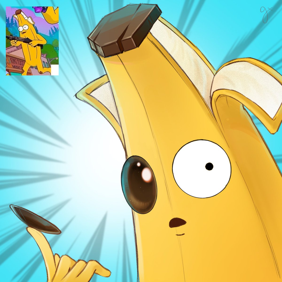 Peely in the Simpsons battle pass：

#Fortnite #FortniteArt