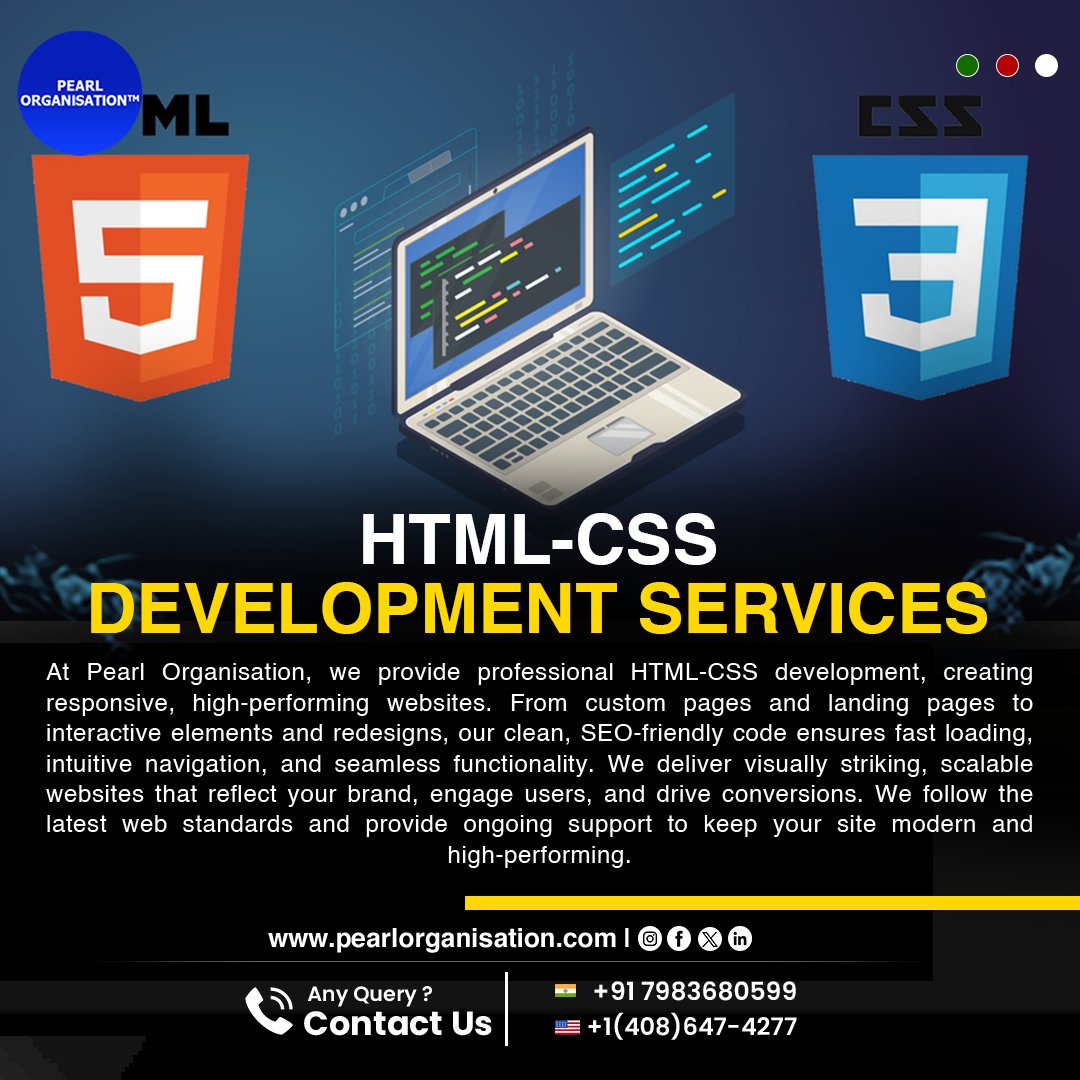 pearlorgs's tweet image. Create responsive, fast, and user-friendly websites with Pearl Organisation from landing pages to full redesigns, we deliver style and performance.
.
.
🌐 pearlorganisation.com
📞 +91 7983680599 , +1(408) 647-4277
.
.
#PearlOrganisationReviews #WebDevelopment #HTMLCSS