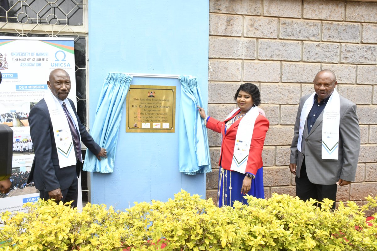 uonbi's tweet photo. H.E. Dr. Joyce Kithure, Second Lady of the Republic of Kenya, graces the 13th International Lead Poisoning Prevention Week of Action at @uonbi; reaffirming Kenya’s commitment to ending lead exposure for good.
#ILPPWA2025
#NoSafeLeadLevel #leadpoisoning https://t.co/ItErmAduhp