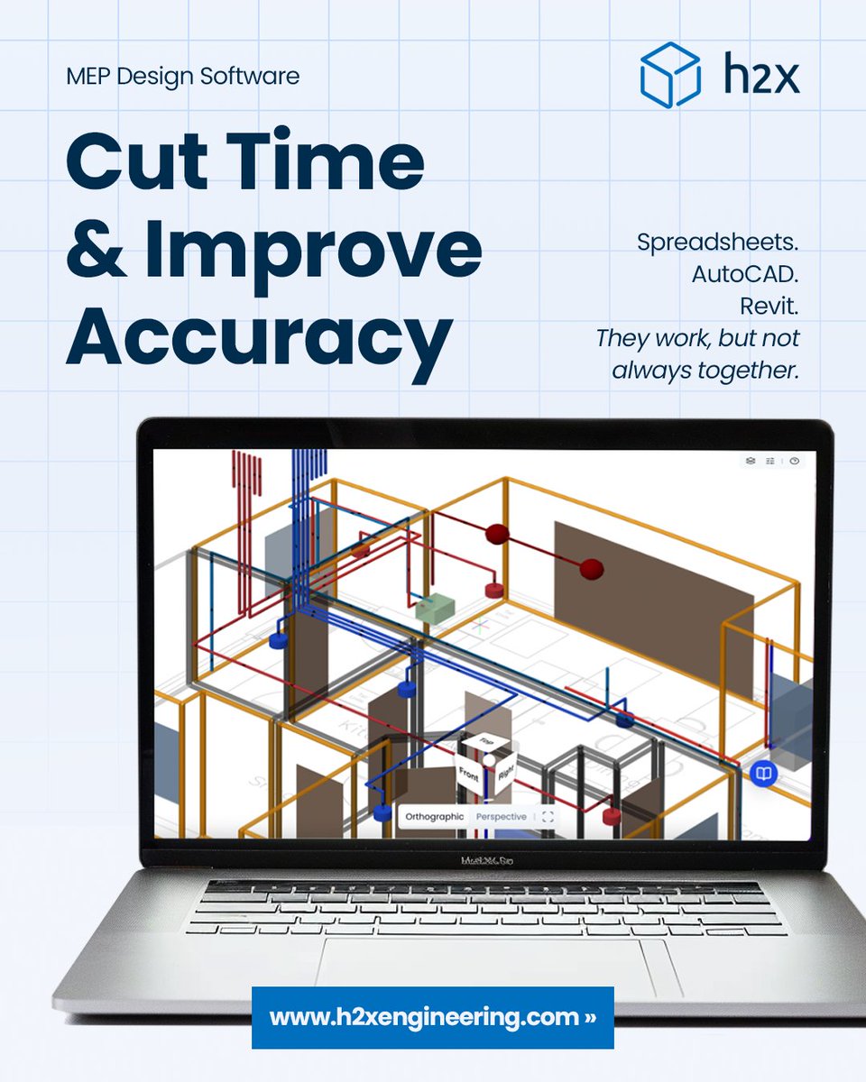 h2xengineering's tweet image. Spreadsheets. AutoCAD. Revit.

They work, but they don&apos;t always work together.

The fastest way to improve accuracy, reduce errors, and deliver projects faster is by pairing them with MEP design software built for engineers.

Read how integrated design tools like h2x keep…