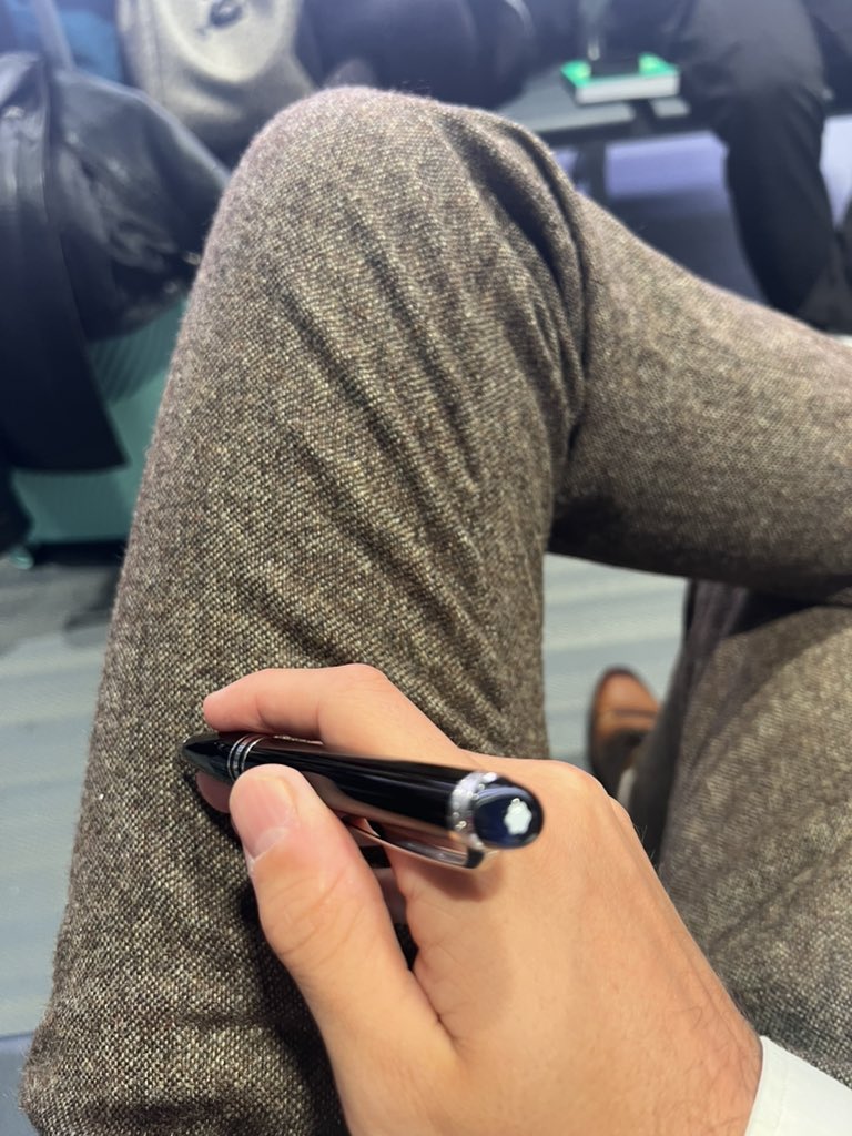 The honeymoon period when you get a new Montblanc pen at the airport, so that you can write letters on the plane>