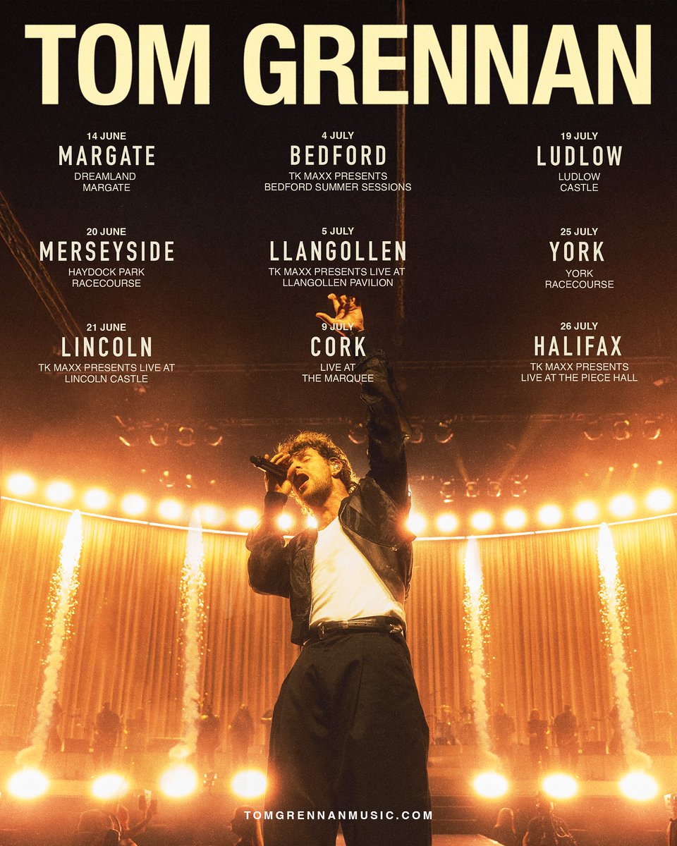 Get To The front (@gettothefront) on Twitter photo ๐ค <a href="/Tom_Grennan/">Tom Grennan</a> announces new outdoor shows for summer 2026!
๐๏ธ #GigTickets on sale Friday 31 October at 10am. ow.ly/wzEu50Xhq0A ๐ค <a href="/Tom_Grennan/">Tom Grennan</a> announces new outdoor shows for summer 2026!
๐๏ธ #GigTickets on sale Friday 31 October at 10am. ow.ly/wzEu50Xhq0A