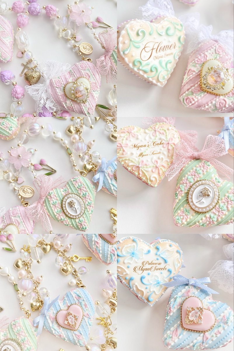 MyaaSweets's tweet image. ハートのアイシングケーキ🐰🧁

すべてバッグチャームです