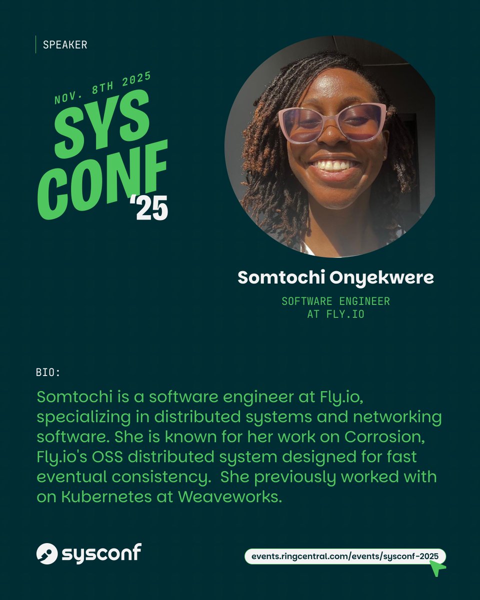 We're excited to announce Somtochi Onyekwere <a href="/somtochiama/">code_goddess🔥</a> as a speaker at SysConf 2025!

Her talk is titled "Dead Programs Tell Tales: A Peek at Core dumps". 

Seasoned engineers know that sometimes when programs crash in production, logs aren’t always enough. Another resource