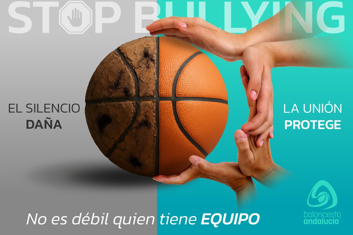 El silencio DAÑA ❌

La unión PROTEGE ✅

No es débil quien tiene EQUIPO 👏🏼

La Federación Andaluza de Baloncesto, contra el bullying.

#StopBullying