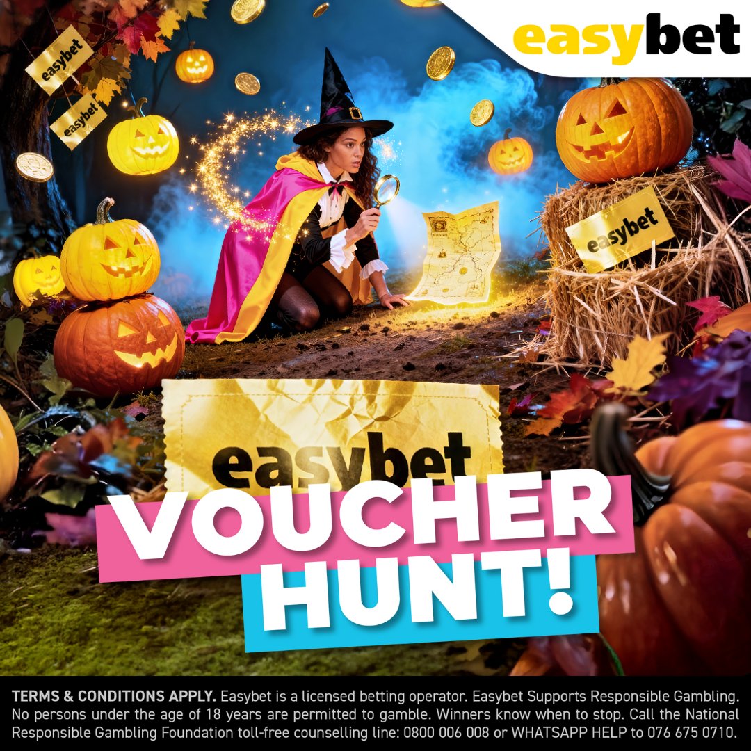 Easybet_SA's tweet image. 🎃 When the clock strikes 5PM, the hunt begins!

Grab as many R50 vouchers as you can. They’ll be hidden all over the Playbook site. 

Hunt fast and claim your reward before they vanish into the shadows! 💨💰

👉 Join the hunt: bit.ly/eb-gvh

#Easybet #VoucherHunt