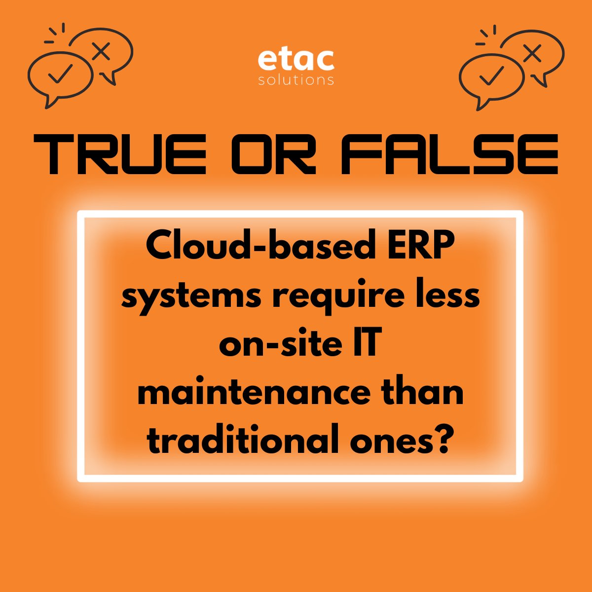 etaCsolutions's tweet image. 🧠 True or False?  

#Cloud Based ERP Systems require onsite #IT maintenance then traditional ones? 

True!

Cloud ERP, the provider handles servers, updates, security, and backups.

Less time maintaining hardware. More time driving innovation, insight, and growth