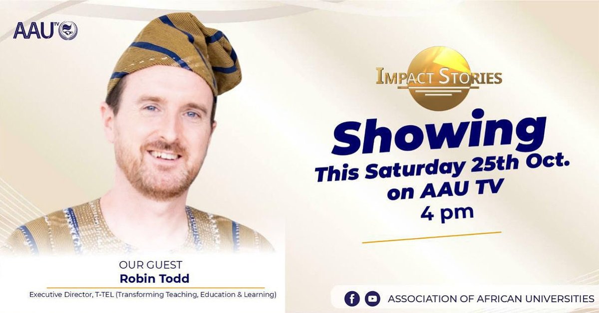 He came to Ghana at 22 to teach English in a rural school. 

25 years on, he’s transformed teacher education across the nation.
Meet Robin Todd, Executive Director of T-TEL, this Saturday on Impact Stories only on AAU TV. 

#ImpactStories #AAUTV #Education #Leadership #TTEL