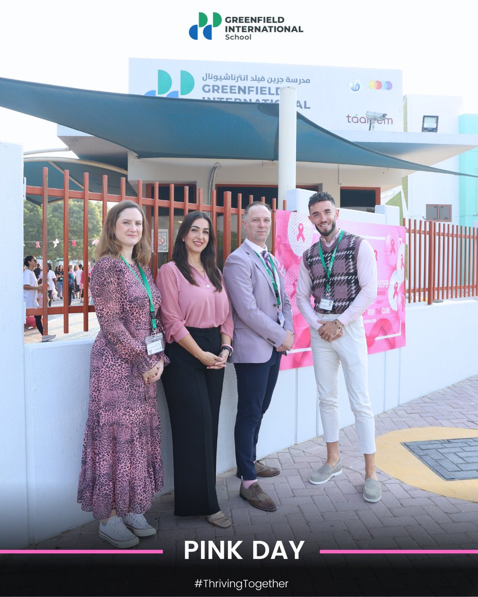 GreenfieldIntS's tweet image. Today, Greenfield turned pink for our annual Pink Day in support of breast cancer awareness 💗 Students and staff wore pink, showing their solidarity for this important cause. 
#ThrivingTogether #behappybeGIS #ProudlyTaaleem #PinkDay #BreastCancerAwareness 
@Taaleem