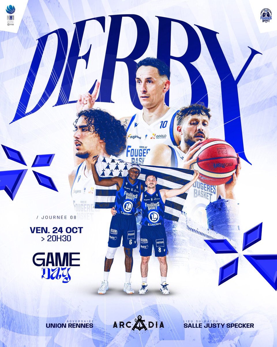 𝑮𝑨𝑴𝑬 𝑫𝑨𝒀 ⚔️

ℹ️ NM1 | J08 🆚 Union Rennes Basket

Nouveau derby pour cette 8ème journée de NM1, avec la réception de nos voisins rennais🔥🧨

📺 Live match > YouTube LSEI TV
📲 Live score en story Instagram

👉🏼 Présenté par l’Arcadia Fougères