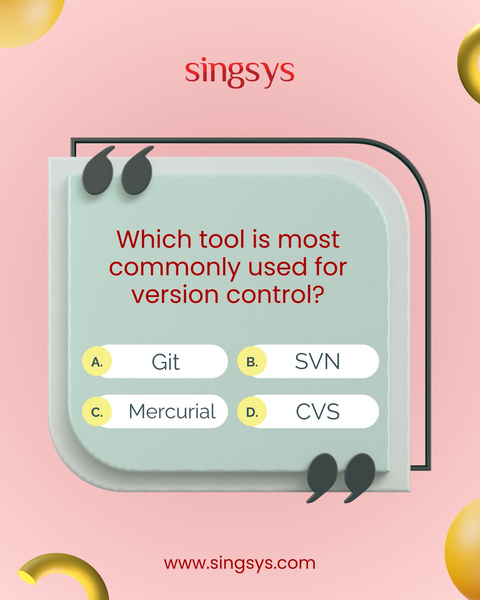 singsyspteltd's tweet image. Version control can make or break your project.
Which one do you think developers rely on the most?
#DeveloperTips #CodingLife #Singsys #TechQuiz
