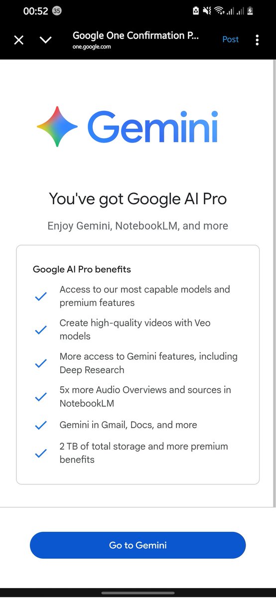 Timiben001's tweet photo. 🚨 Student Perk Alert! 🚨
Did you know you can get free access to Gemini Advanced (part of the Google One AI Premium plan) using your student email? 🤯
Don't miss out on this huge academic upgrade! 
Check the thread👇
#GeminiAdvanced #StudentLife #AIforEducation https://t.co/wsZi0nEJtr