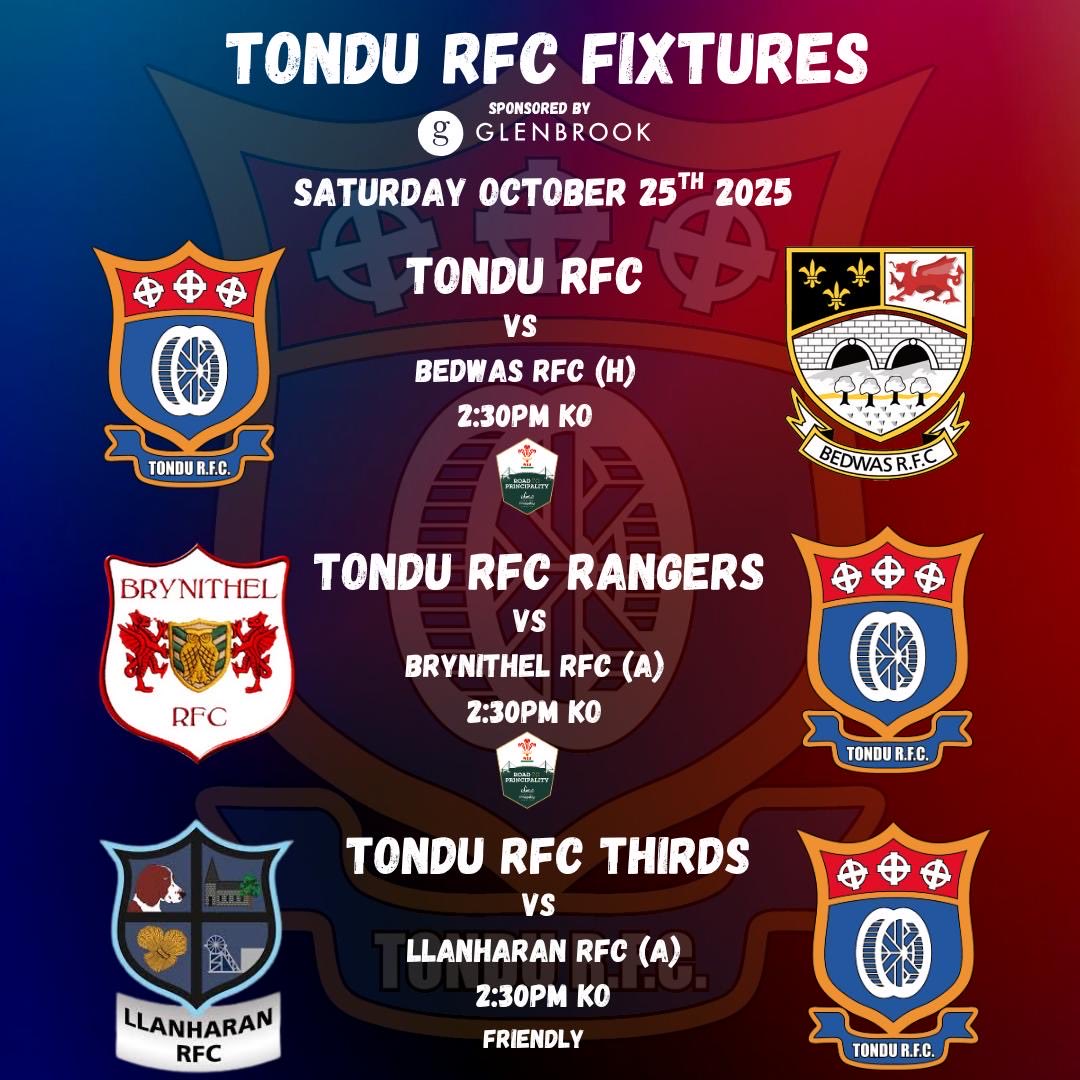 TonduRFC1880's tweet photo. It’s cup weekend for the Firsts and the Rangers! Thirds now travel to Llanharan #wheelers #ole #roadtotheprincipality 🔵🔴 https://t.co/5ylSEiLyDA