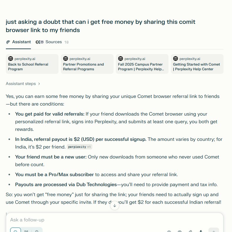 sidhufromnaayak's tweet photo. Proof Given By Perplexity Ai Itself  @AskPerplexity 

the offer works till this month end 

#COMIT #Perplexity https://t.co/98Pr1TAY4k