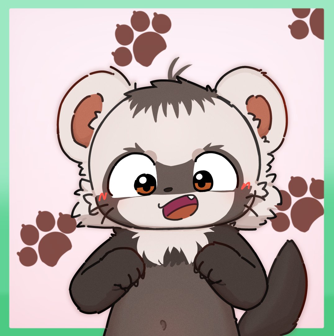 #ケモノ  #ケモショタ #furry 
フェレットくん