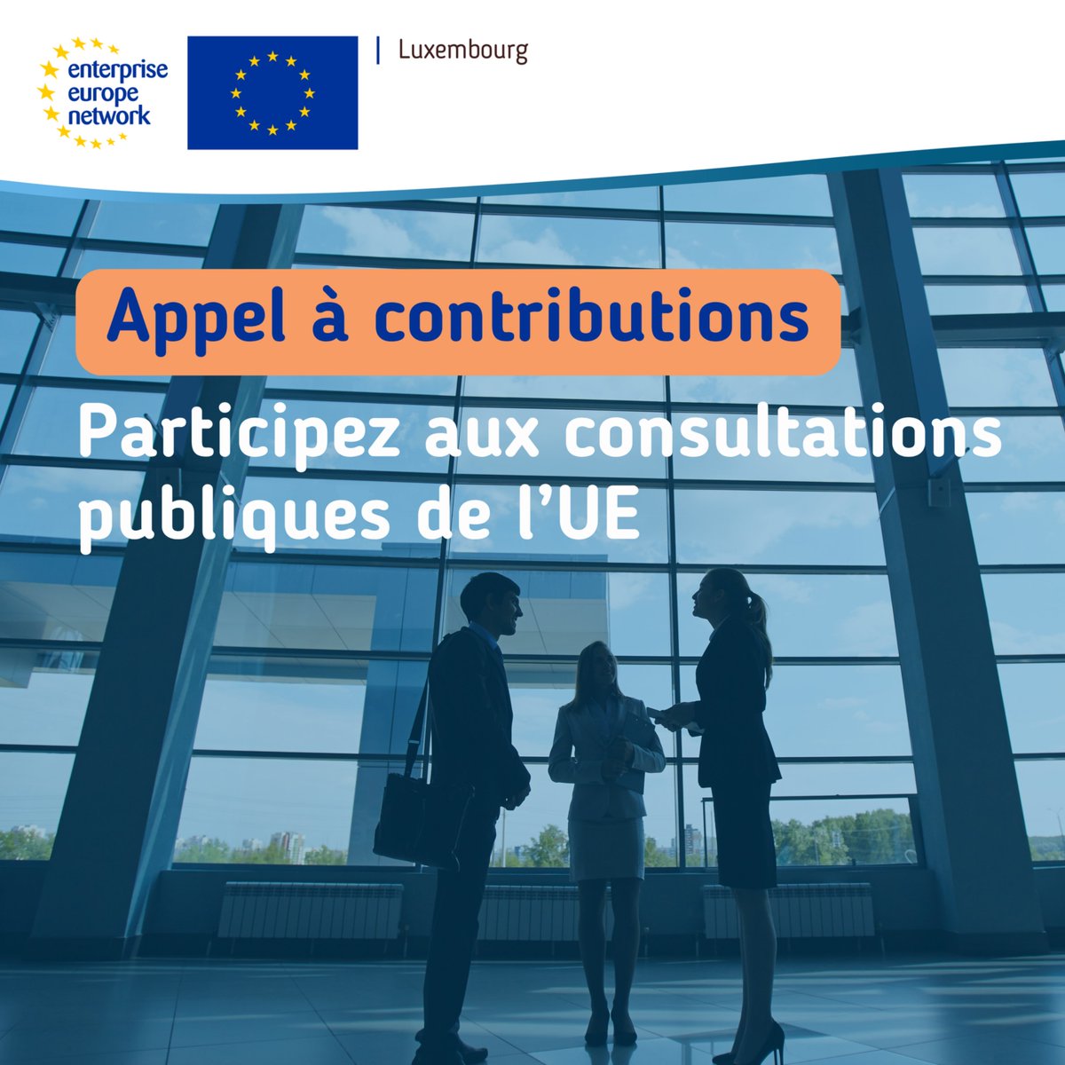 🇪🇺 Participez aux consultations publiques de l’UE et contribuez à façonner les politiques sur durabilité, innovation &amp; compétitivité. Votre voix compte ! 🫱🏼‍🫲🏽
👉🏻 ec.europa.eu/info/law/bette…
#EENCanHelp #EENLuxembourg