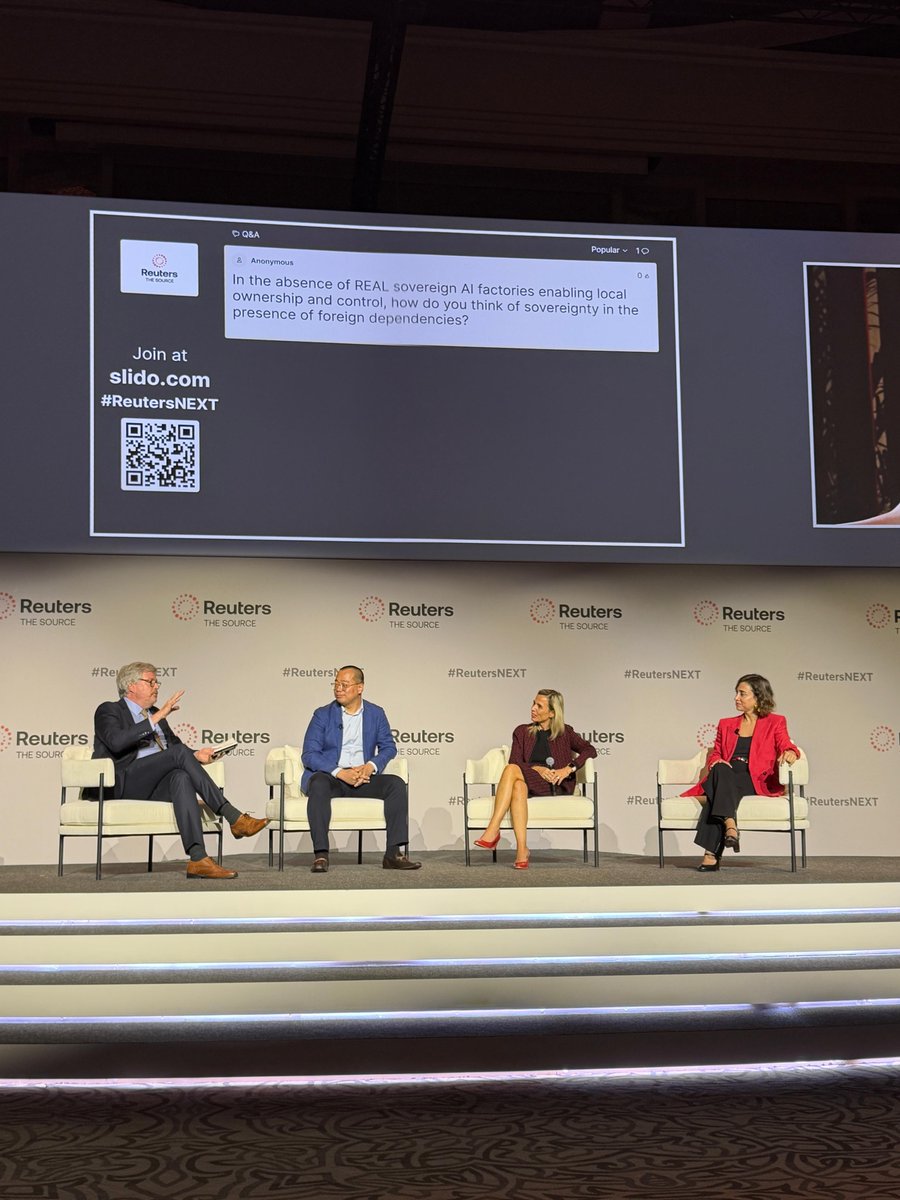 ai71official's tweet image. Our Chief Advisory &amp;amp; Business Officer, Chiara Marcati, joined industry leaders at Reuters NEXT Gulf in Abu Dhabi for a thought-provoking panel discussion on “Deep Tech at Scale.”

From AI to robotics, the conversation explored how cutting-edge technologies are transforming…