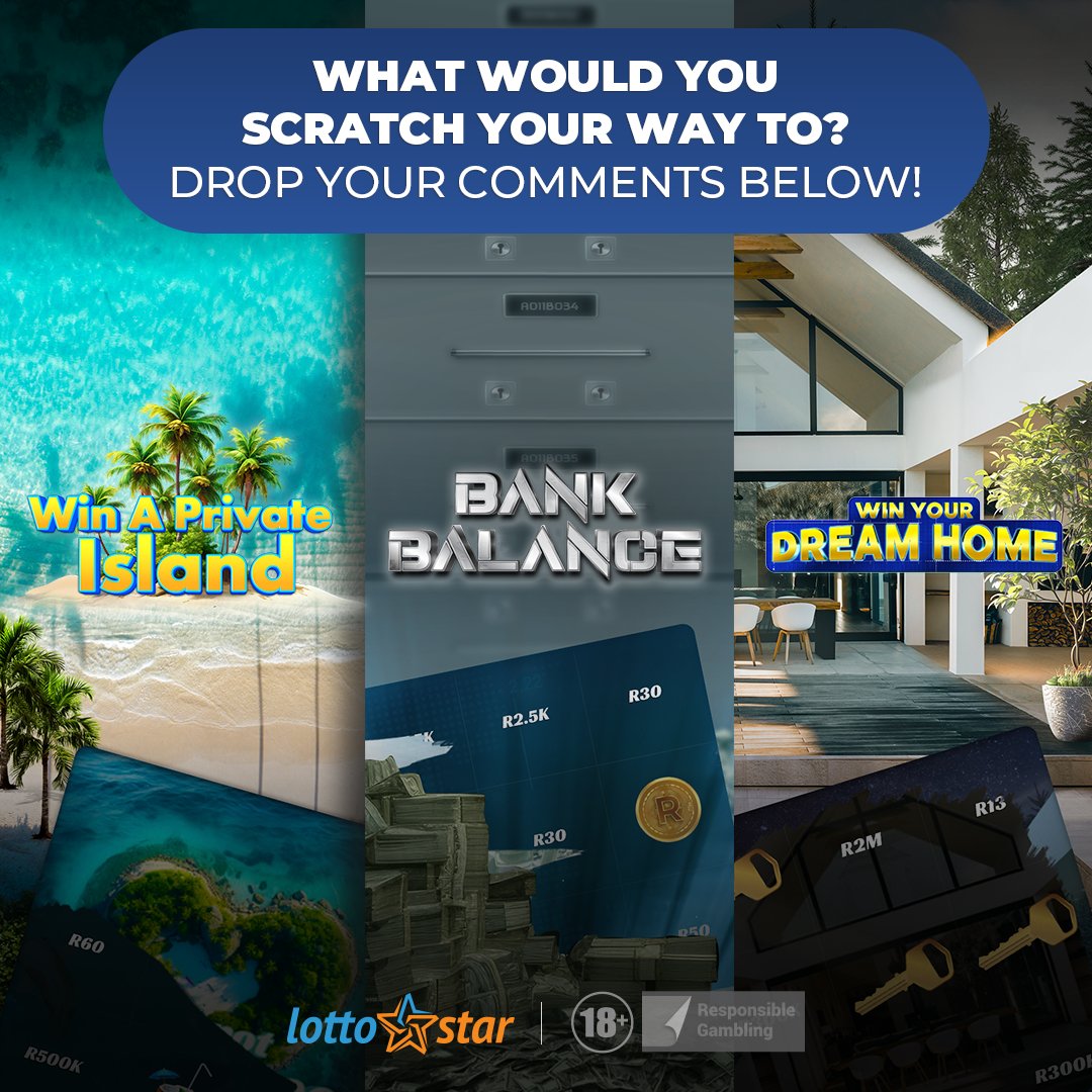 Lotto_Star's tweet photo. This or that โ what would you scratch your way to? Drop your comments! ๐
- Bank Balance
- Dream Home
- Private Island
#LottoStar #FridayInteractive #TGIF #HotFridayJams https://t.co/D0TPbBX6jE