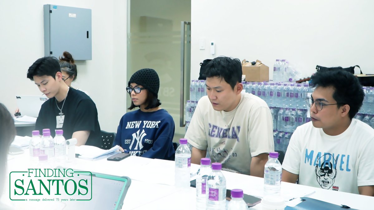 FindingSantosPH's tweet photo. Handa na ba kayo?
We're sharing a look at the Finding Santos Official Script Reading. 📃
Curious how the cast will bring the script to life? 🤔
Watch out this November! 🎬🔍
#Finding_Santos #Woojin #Gabby #Junha #Lara #SBTown1stRomComRoadFilm #AMessageDelivered75YearsLater https://t.co/oXS3dKy80U