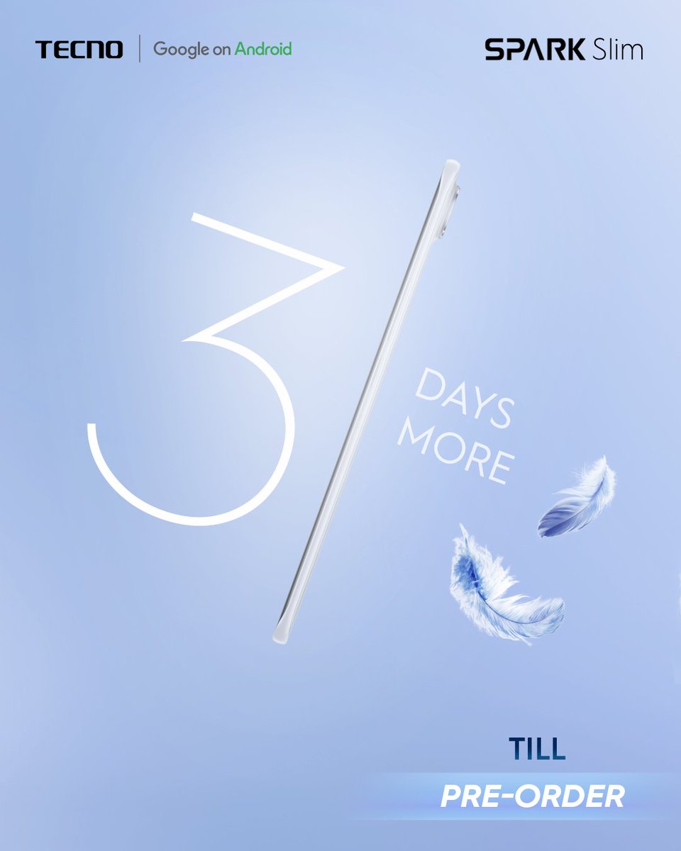TecnoMobileGH's tweet image. Countdown starts now!💙💙
 
Just 3 days until you can pre-order the futuristic SPARK Slim.
Mark the date. 

#SPARKSlim 
#PowerInSlim
#TecnoSparkSlim
#TECNOGhana