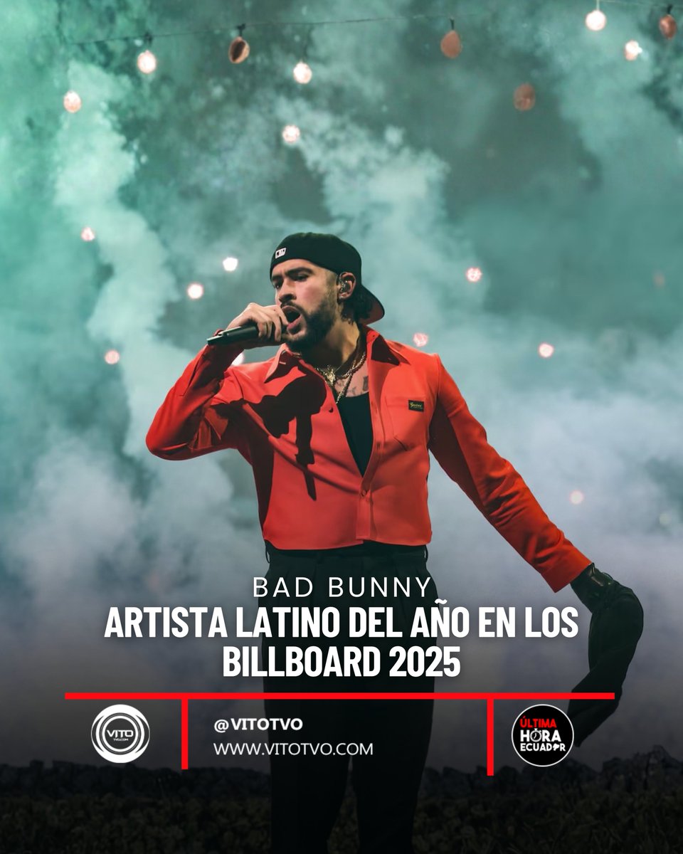🎶🔥 ¡Bad Bunny lo vuelve a hacer!
El puertorriqueño se lleva el Global 200 Artista Latino del Año en los #BillboardLatinAwards 2025 👏🌎.
El rey de la música latina sigue rompiendo récords y conquistando al mundo con su talento.