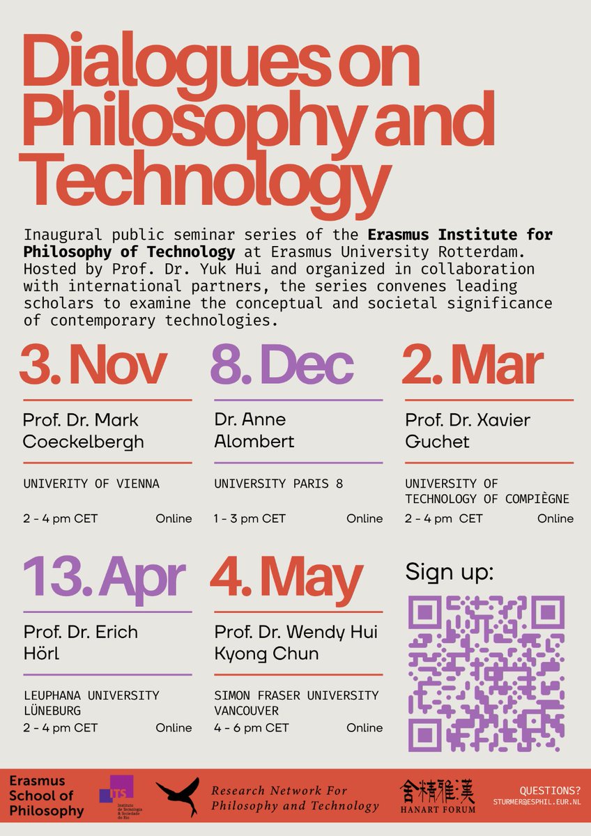 digital_objects's tweet image. Glad to announce the new edition of Dialogues on Philosophy and Technology, which will start on  3rd November with @MCoeckelbergh. The previous edition with  Malabou, Galloway, Feenberg, Parisi among others could be found here: youtube.com/playlist?list=…