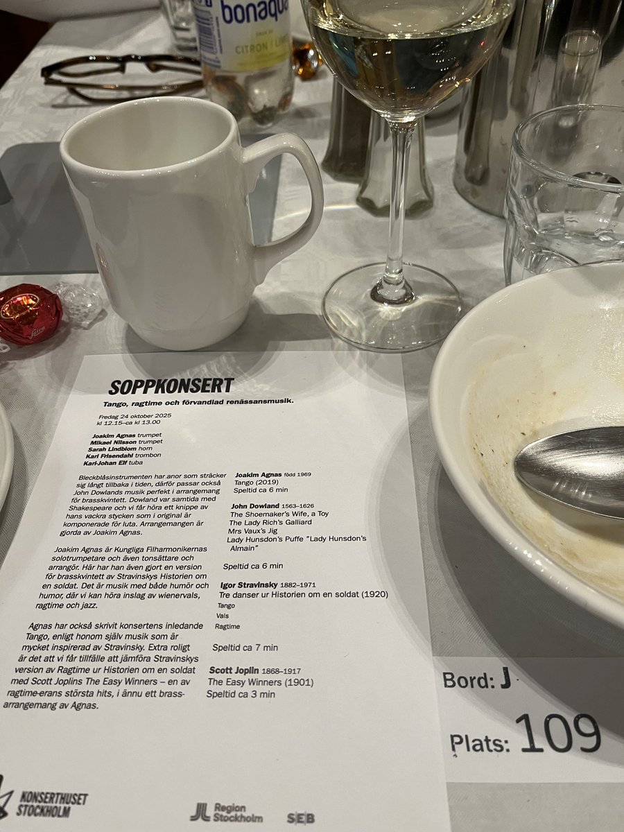 beduin01's tweet image. En god soppa och trevlig musik får man om man går på soppkonsert på Konserthuset - väl värt att prova mina vänner