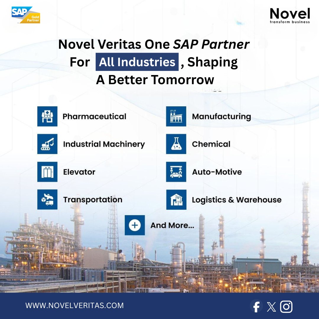 novel_veritas's tweet image. From manufacturing delays to logistics inefficiencies—every challenge has a solution with Novel Veritas.
Empowering all industries with smart SAP solutions for a better tomorrow.
🔗 novelveritas.com
#NovelVeritas #SAPPartner #SAPSolutions #DigitalTransformation