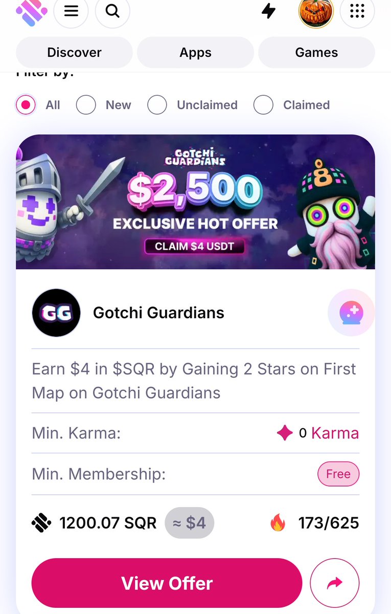 The best way to earn Karma on <a href="/MagicSquareio/">Magic Square</a> is its Hot Offers. Not only you get to know new project and earn Karma for completing, there's also USDT or $SQR rewards coming your way. The triple crown of progress 👑👑👑